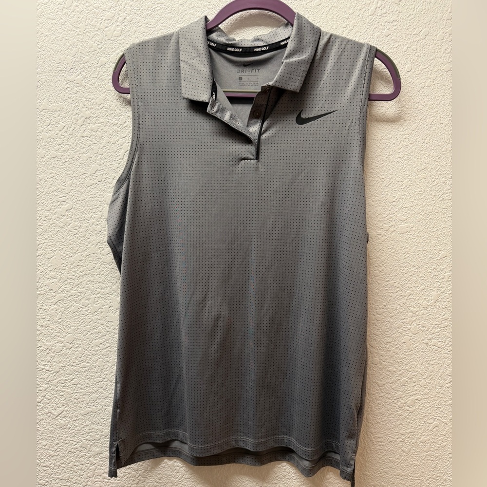 Nike Grey Sleeveless Dri-FIT Polo Tank Top